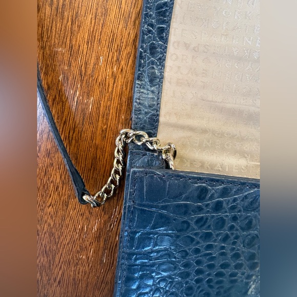 Kate Spade Black Croc Embossed Crossbody Bag Purse - Picture 7 of 11